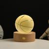 3D Art Nebula Laser Carving Solar System Moon Planet Nights Lamp LED Glowing Crystal Glass Globe Ball Wood Base Night Light