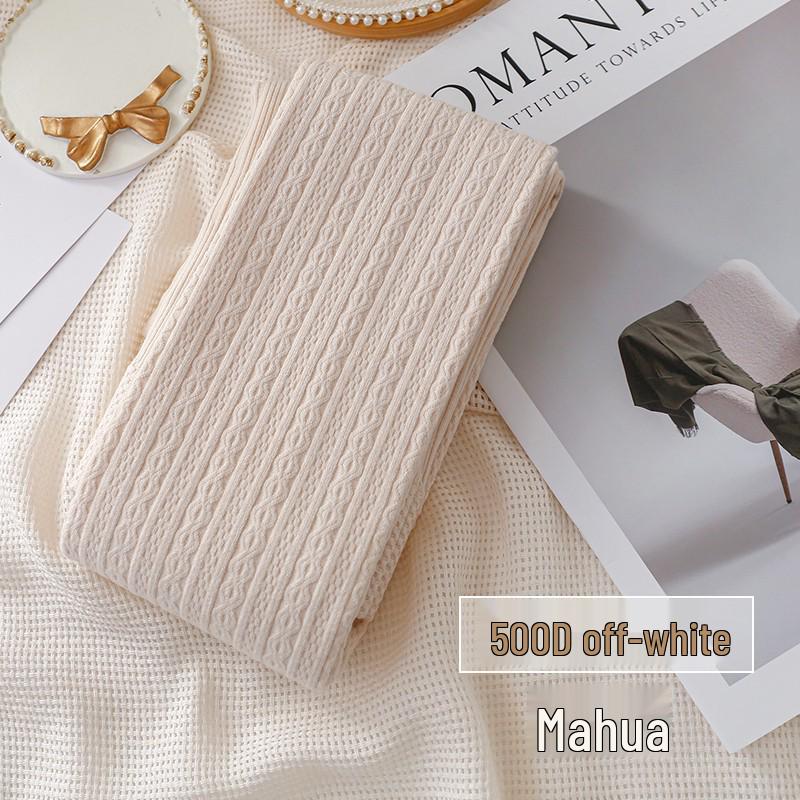 Women's High-Waist Cotton Leggings - Thick, Velvet-Lined, Stirrup Tights In Milk White & Beige for Autumn/Winter