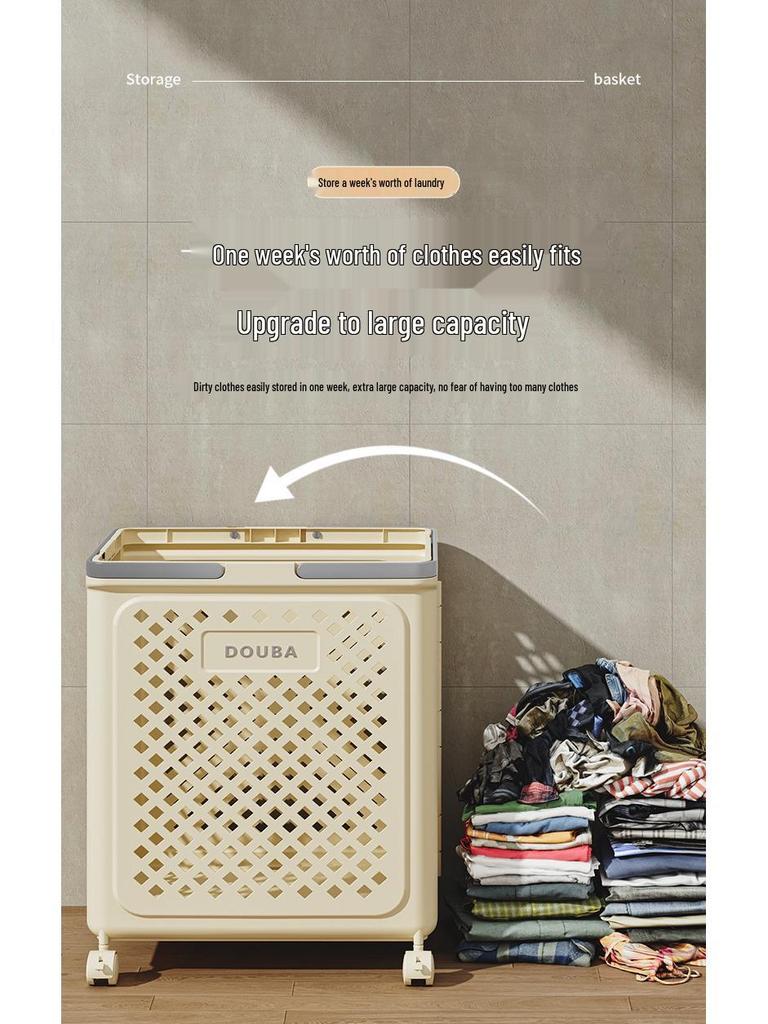 Foldable Laundry Basket: Large Capacity Storage for Clothes, Bathroom Use