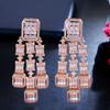 Star With High-Grade Brass Zircon Earrings Square Diamond Full Diamond Long Fringed Earrings Earrings