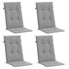 Garden Chair Cushions for High Back Chairs 4 Pcs Gray 120 X 50 X 3 Cm Fabric