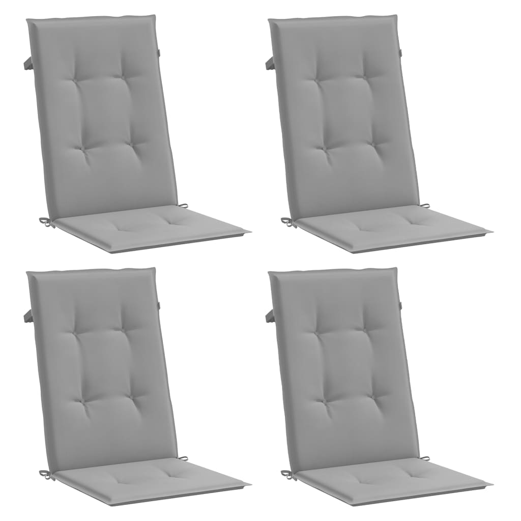 vidaXL Gartenstuhlauflagen für Hochlehner 4 Stk. Grau 120x50x3cm Stoff