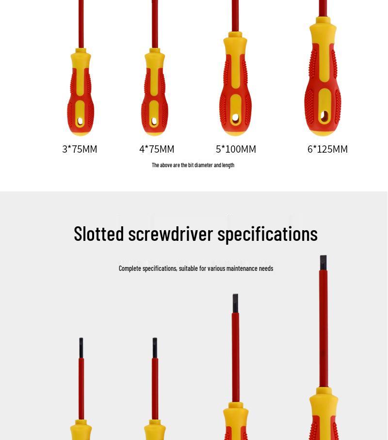 9-Piece Insulated Screwdriver Set - Electrician's Repair Tool with Slotted & Phillips Heads
