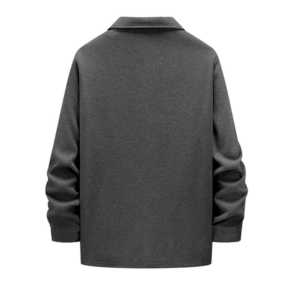 Pánský odolný pracovní oděv Retro bunda na dojíždění s dlouhými rukávy a plyšovou izolací, pohodlný a volný střih