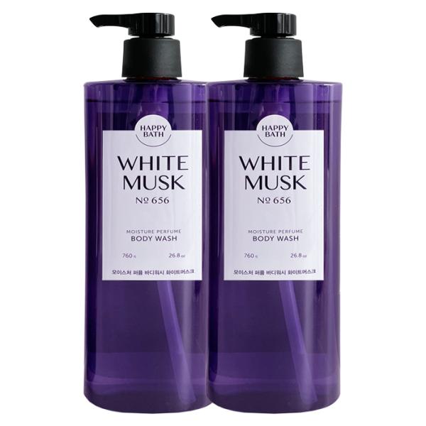 HAPPY BATH Moisture Perfume White Musk Body Wash 760gx2