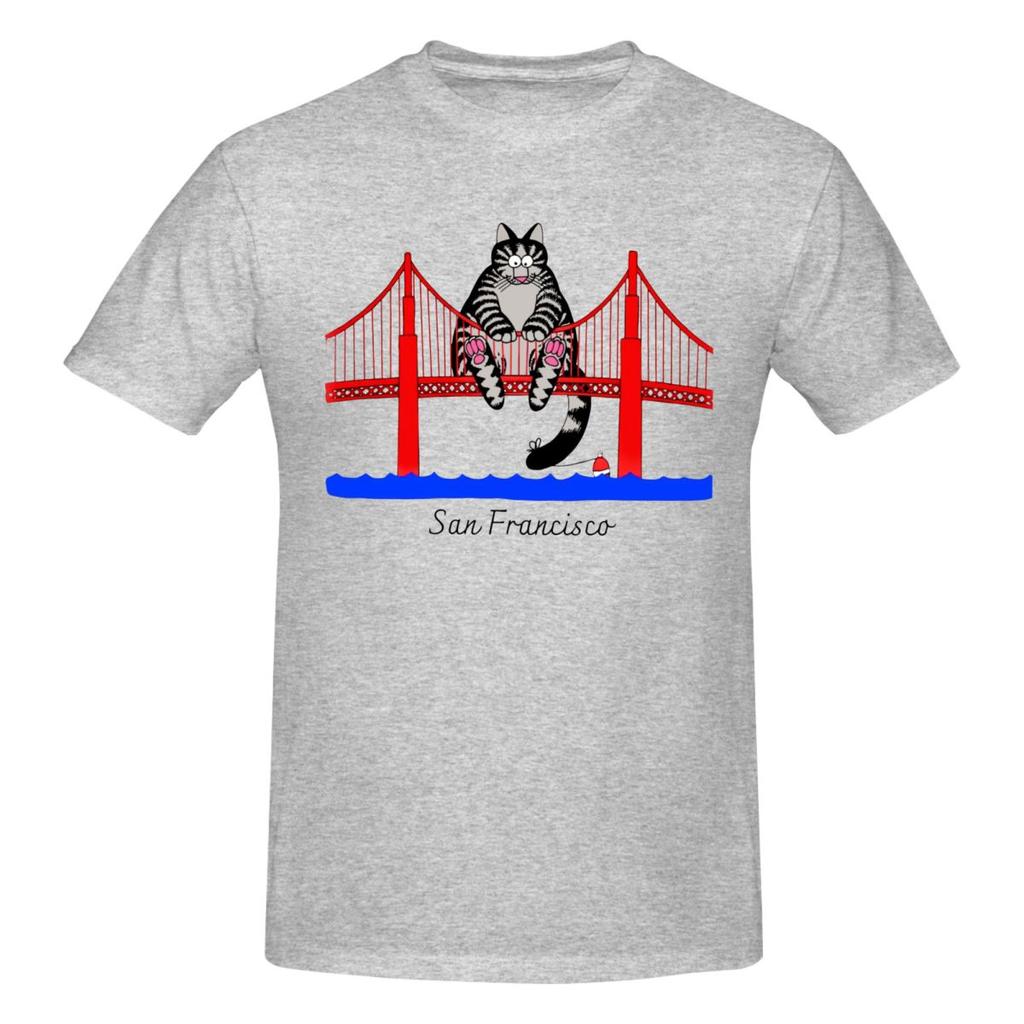 Unisex Ryan Gosling Cat Shirt Funny Golden Gate Bridge Cat Graphic Gifts T Shirt Streetwear Oneck Cotton Unisex Tshirt