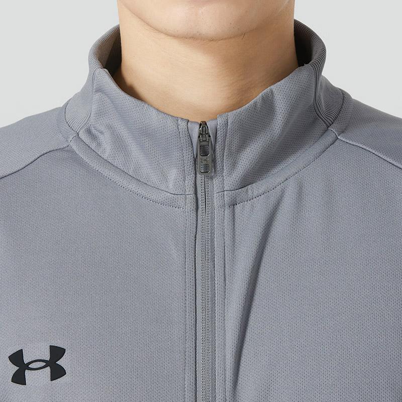 Under Armour Logo Knitted Jacket And Jogger Pants Casual Sports Set Men Sets Gray 23600304-014+23600704-014