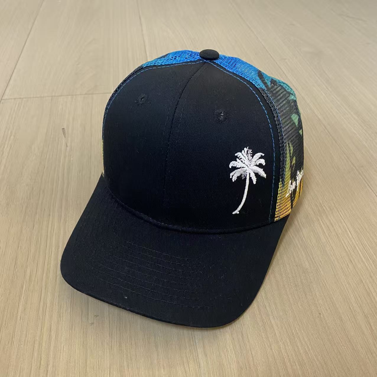 Color Splicing Baseball Net Cap Embroidery Print Sunshade Driver S Cap Labeling Cap