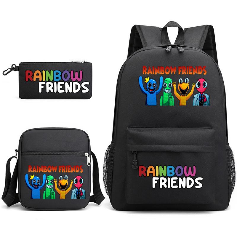 Rainbow Friends Rainbow Friends Game Original Styling Backpack Three-Piece Cartoon Student School Bag