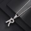 Hip Hop Letter Pendant Zircon Necklace Popular Instagram Personalized Accessory Niche Design Men's and Women's Pendant Necklace