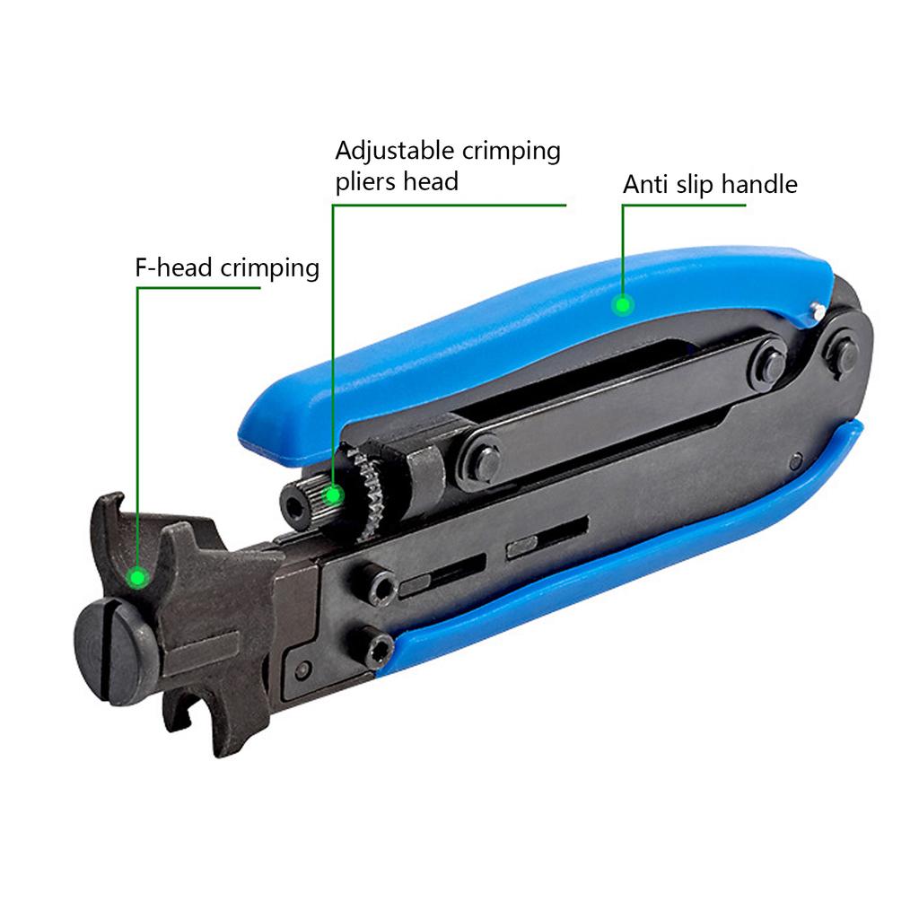 Coax Compression Tool Coax Crimper RG6 Coaxial Crimper for Coax RG6 RG59 RG11 Cable F Connectors Installation