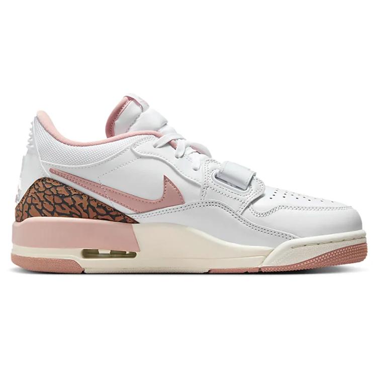 Jordan Legacy 312 Abrasion Resistant Slip Resistant Low top Vintage Basketball Shoes Women's White Pink FQ7827-116(Team181-)