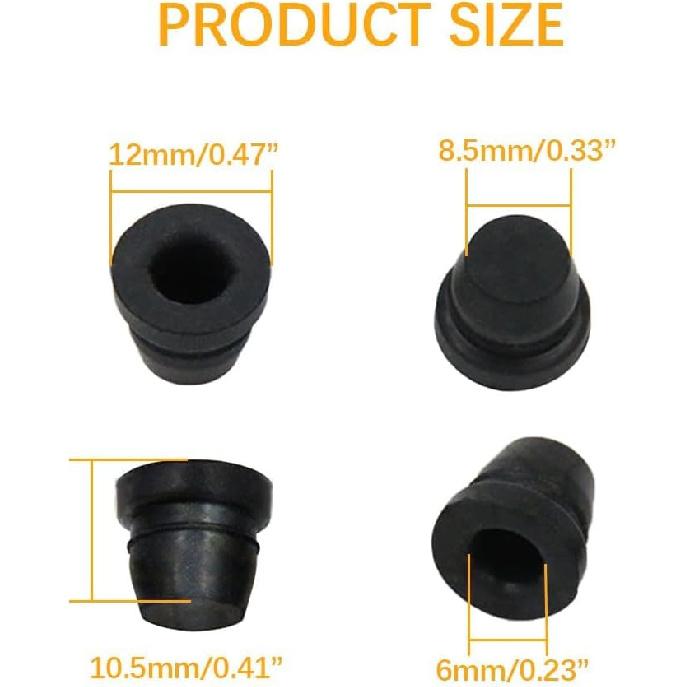 18PCS Black Brake Dust Cover, Rubber Dust Stem Cover, Grease Fitting Caps, Brake Caliper Bleeder Cap, Brake Bleeder Screw Cap, Rubber Dusts Covers