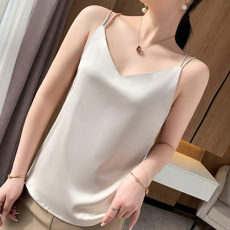 

2026 Versatile Summer Ice Silk Camisole: Sleeveless Top, Outerwear & Innerwear XL [120-135 lbs] шампанського