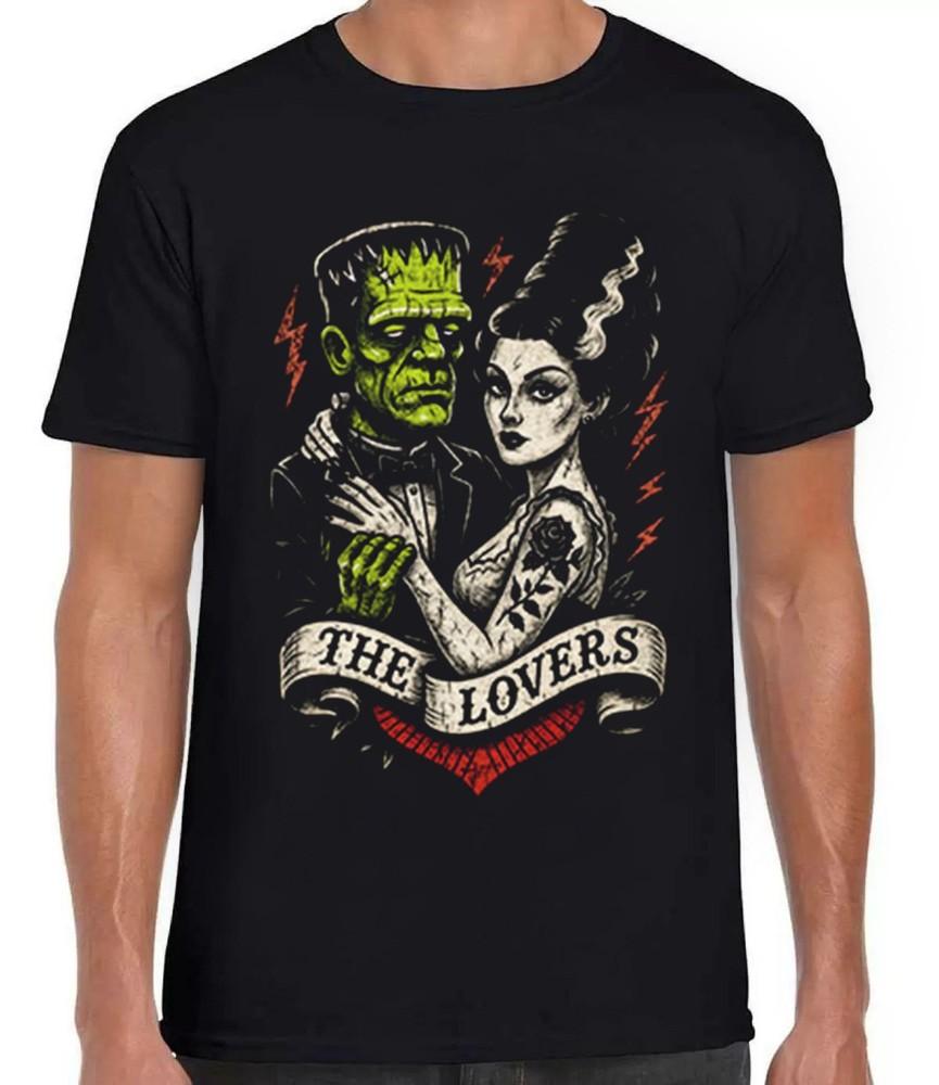 

Monster Bride Horror Gothic Lovers Frankenstein Tarot Cards Black T Shirt 486 M