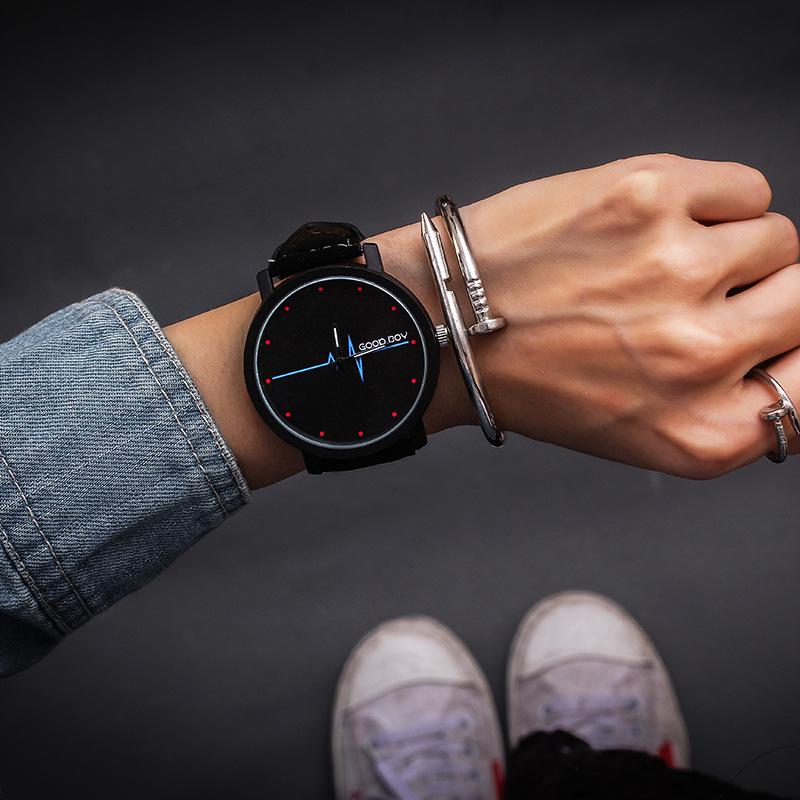 Ceasuri de Cuplu la Modă în Stil Coreean: Cadran Mare, Alb-Negru, Design Retro Harajuku pentru Studenți