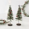 Red Berry Pine Wreath Decoration with Small Christmas Tree for Home Display