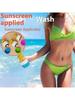 1pc 100ml Refillable Sunscreen Roller Applicator, Portable Travel Size Cosmetic Distribution Bottle, Sunscreen Lotion Roller
