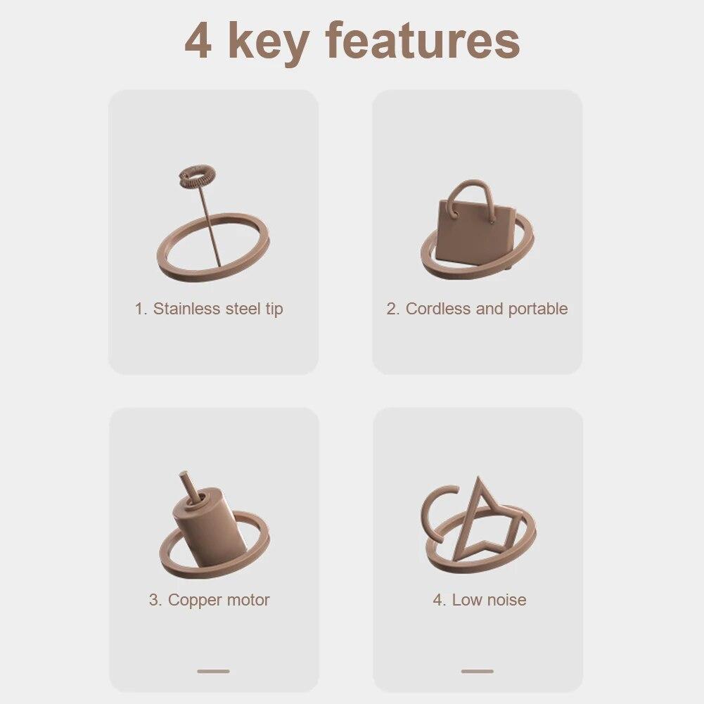 Ręczny elektryczny spieniacz do mleka automatyczna obrotowa trzepaczka do jajek kawa Cappuccino trzepaczka do śmietanki trzepaczka do spienionej mieszanki trzepaczka mikser kuchenny mieszadło