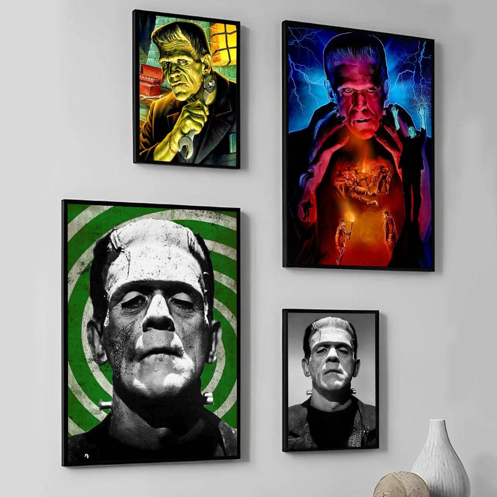 1pc Vintage Frankenstein Monsters Poster Sticker Print Waterproof Wall Art For Living Room Bedroom Home Decor