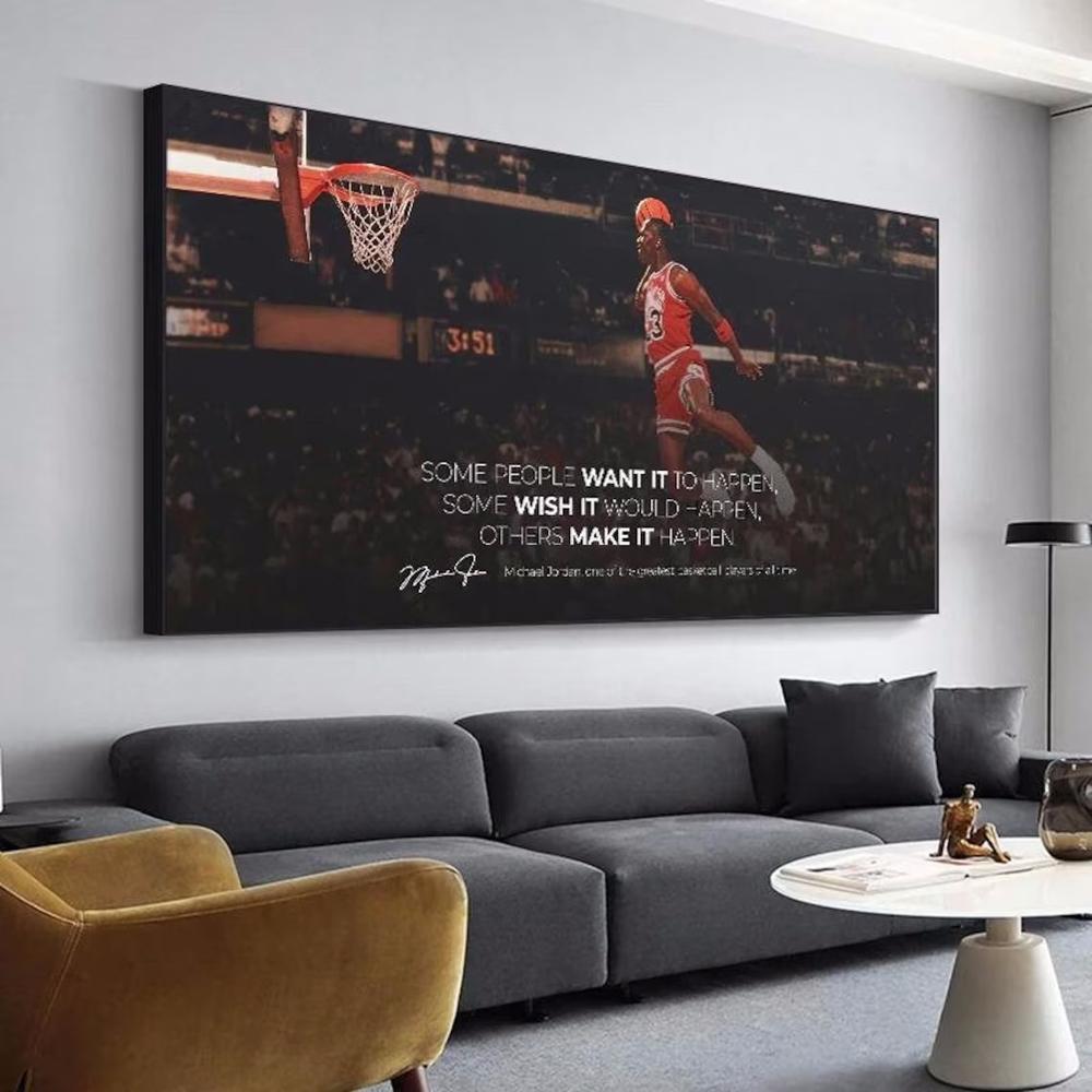 

Процитируйте вдохновляющие баскетбольные плакаты и гравюры. Легендарные картины со звездами баскетбола на холсте.