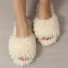 Cotton Slippers, Winter Long-haired Slippers for Ladies, Indoor Open Toe Plush Slippers