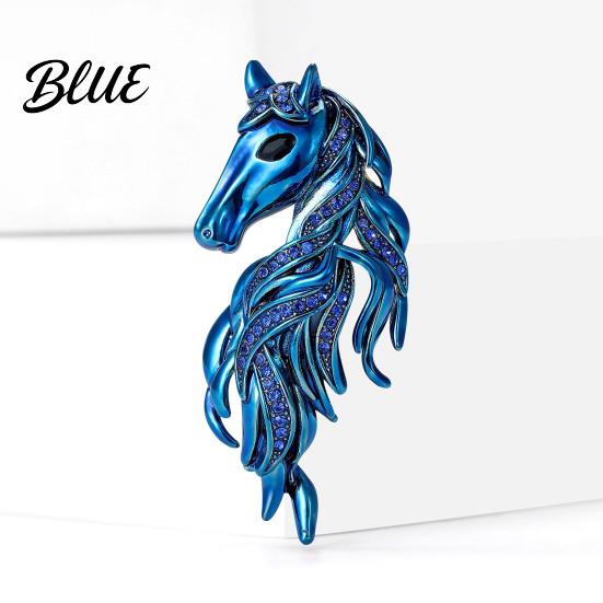 Animal-inspired Jewelry Horse Brooch Sparkling Rhinestones Inlaid Enamel Gift Pin