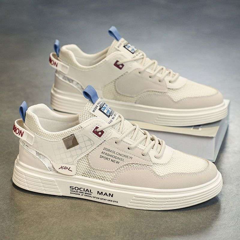 Men's shoes summer breathable thin mesh mesh shoes versatile sports and leisure shoes men's small white board shoes men's trendy shoes