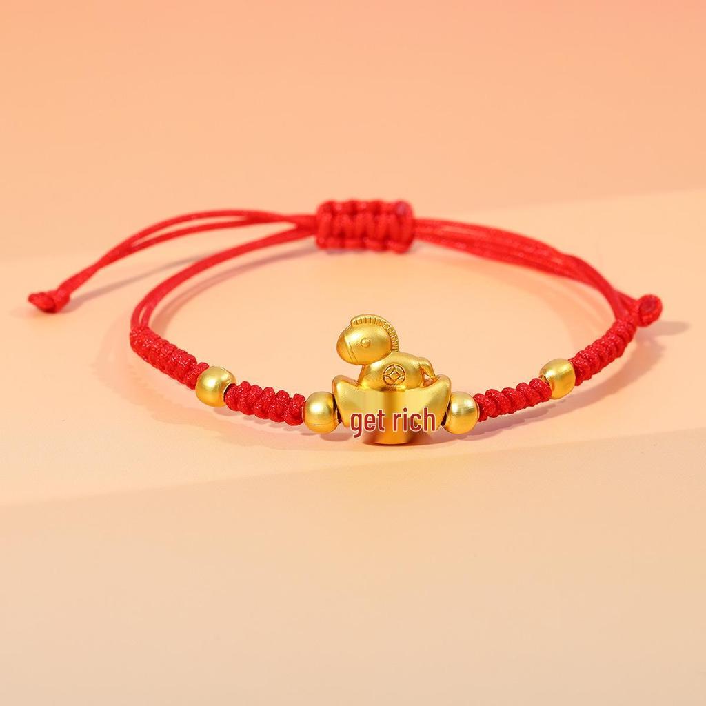 Year of the Horse Zodiac Bracelet - Red String Handmade Couples Charm for Men and Women, New Year Gift Jewelry