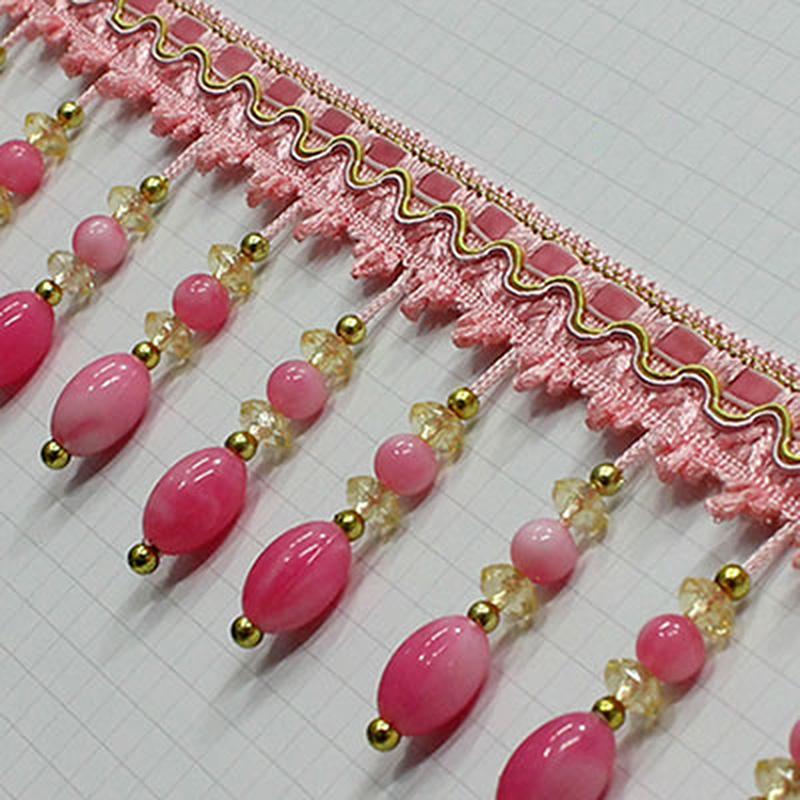 1M Akrylová Korálková Krajková Záclona Šití Střapec Okraj Čalounická Stuha Ozdoba DIY pro Šití Záclonové Doplňky Dekor Evropský Nový