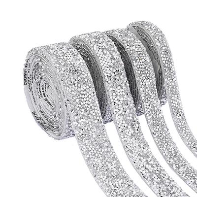 Gorąca, 1 rolka 3 jardów żywicy diamentowa naklejka błyszcząca, błyszcząca naklejka ze strasem samoprzylepna Rhinestone