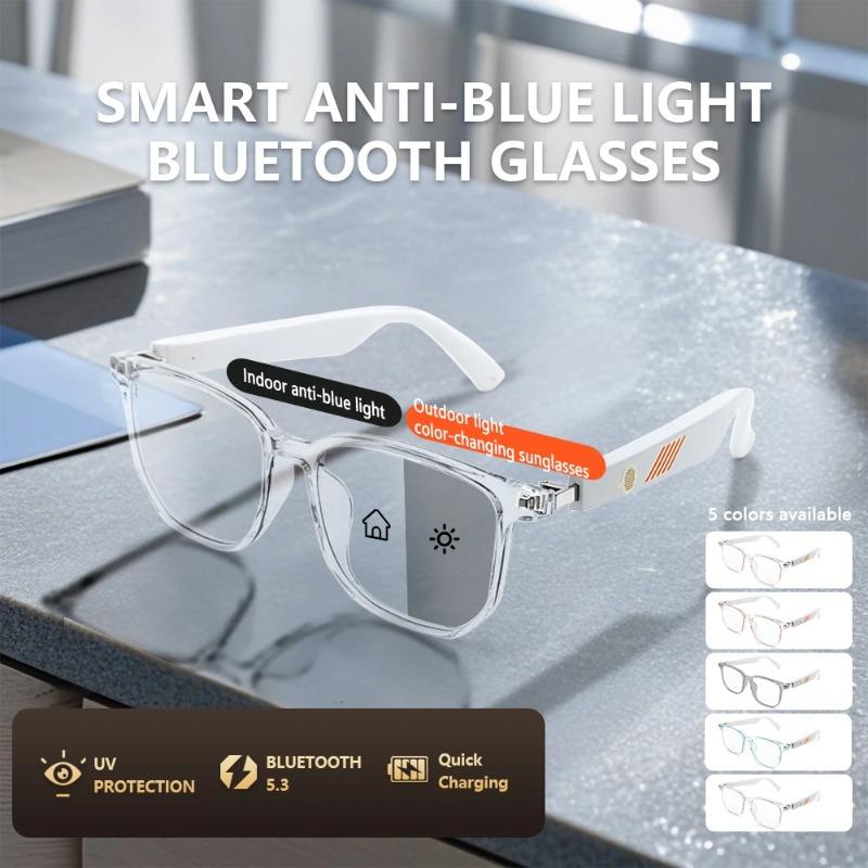 BT 5.3 Color Changing Anti Blue Men Women Fashion Photochromic Smart Glasses Outdoor New Stylish Reading Presbyopia Eyeglasses