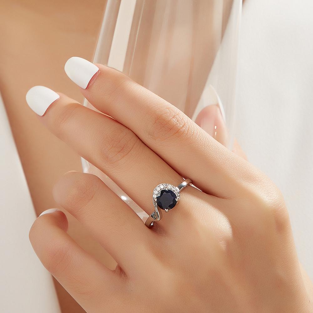 Elegant Fancy Designer Silver Earring Ring for Women Natural Precious Diffusion Sapphire Gems Fine Jewelry Wedding Party Gift