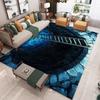 Endless Abyss Carpet Living Room Bedroom Fully Covered Mat Visual Illusion Carpet Holes Deep Well Carpet Creative Decorative Rug