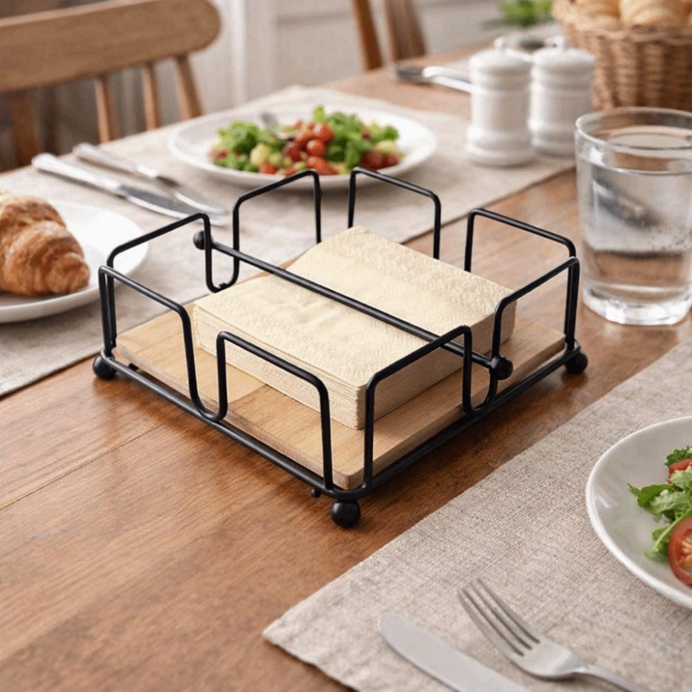 Square Design Napkin Holder Nordic Style Flat Napkin Dispenser Paper Napkin Organizer  Home Kitchen