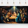 2D Holy Family Stable Backdrop for Christmas & Religious Studio Shoots