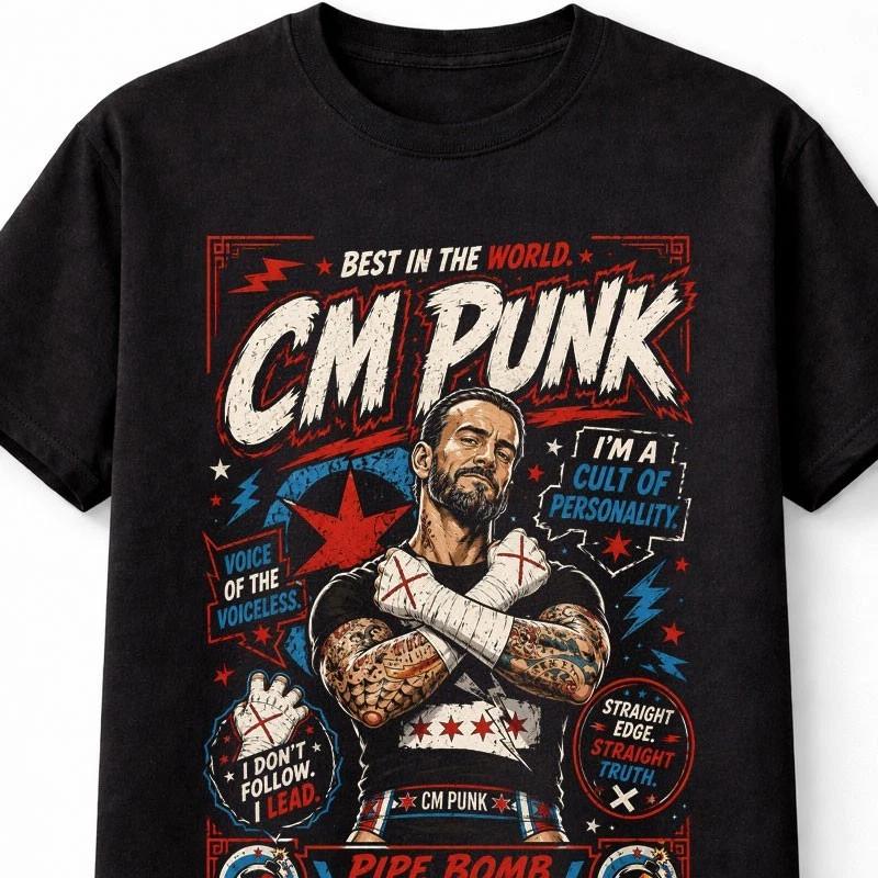 CM Punk Best In The World Wrestling Graphic Unisex TShirt S