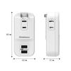 Kashimura Universal Travel Power Strip with 3 AC Outlets & Dual USB-A Ports 3.4A 100V-240V Portable Extension Cord NWM-35