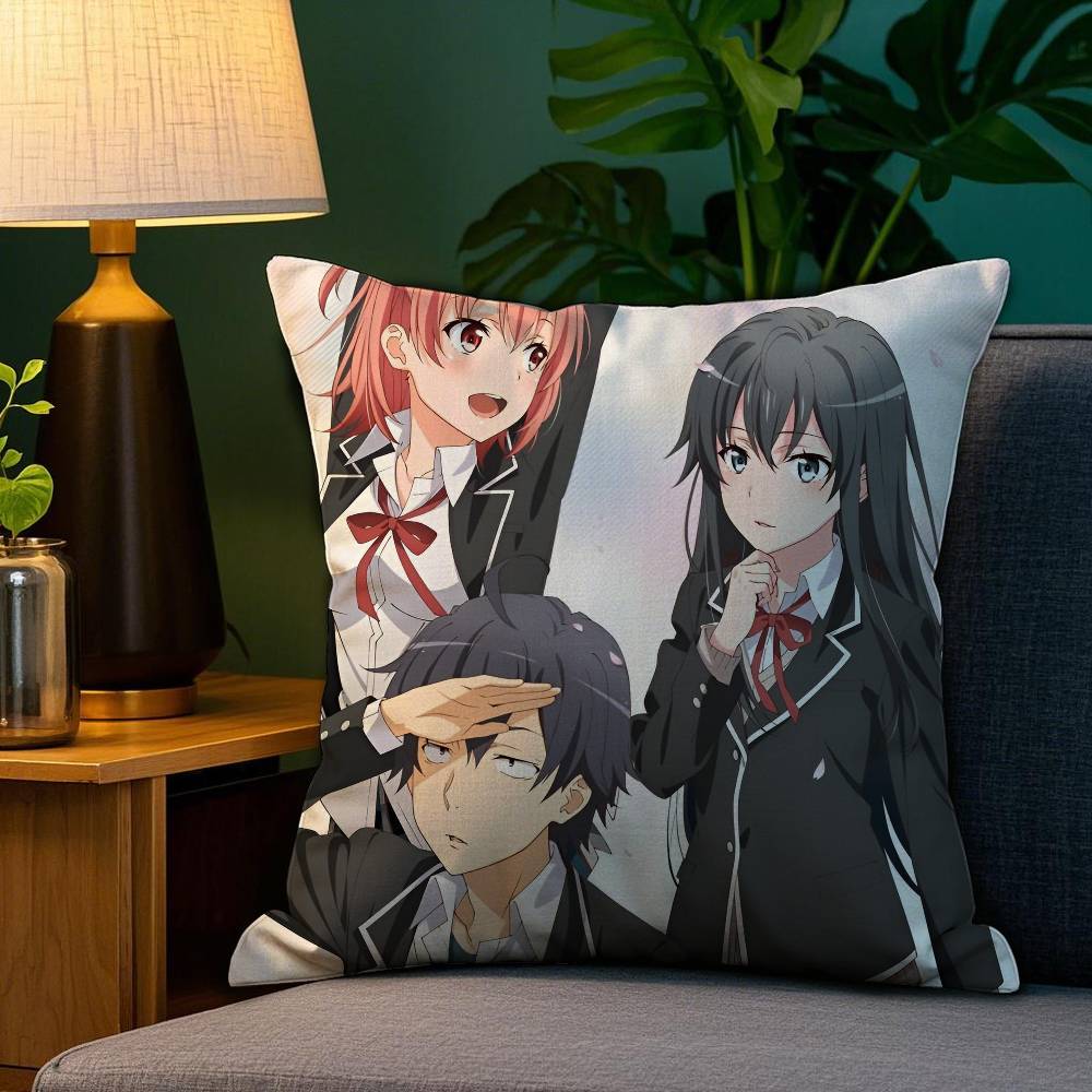 My Teen Romantic Comedy SNAFU Pillow Case Anti-dustmite Pillowcase Invisible zipper silky short plush Sofa cushion cover