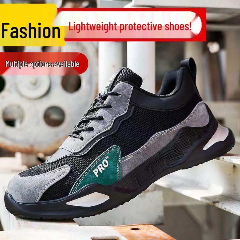 Men's Breathable Lightweight Steel Toe Work Shoes - Anti-Smash, Anti-Puncture, Soft Sole, Wear-Resistant, Anti-Odor.