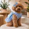 Schleifen-Haarreif Katze Hund Prinzessinnenkleid Flatterärmel Haustierkleid Niedliche Haustierröcke Frühling Sommer
