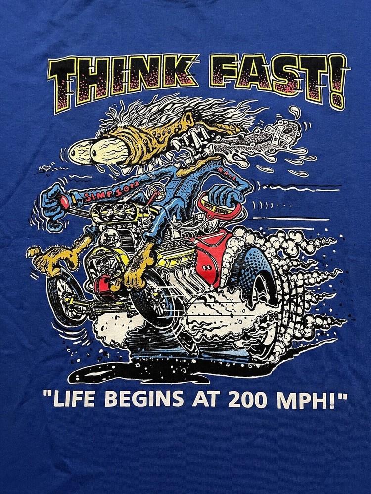 1994 Rat Fink Think Fast Shirt Royal Blue Classic Unisex S-5XL 1G0214 Unisex T-Shirt S