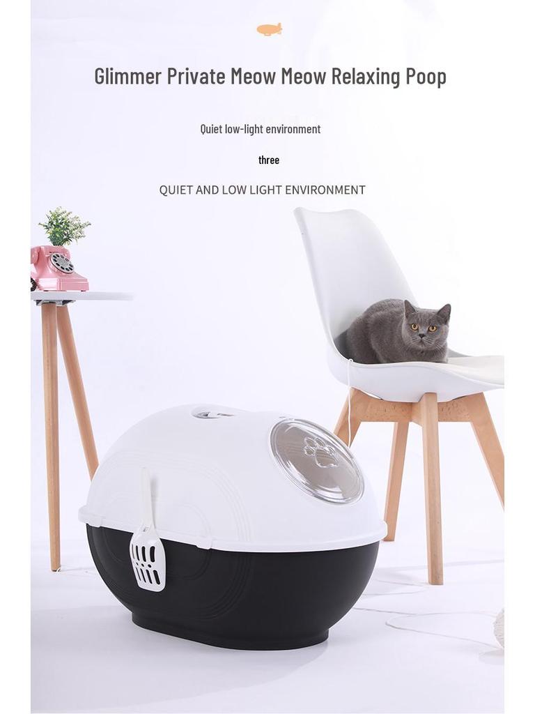 Carver Extra-Large Enclosed Cat Litter Box with Double Doors and Deodorant System