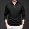 Men S Loose Casual Stand Collar Long Sleeve Polo Sweatshirt