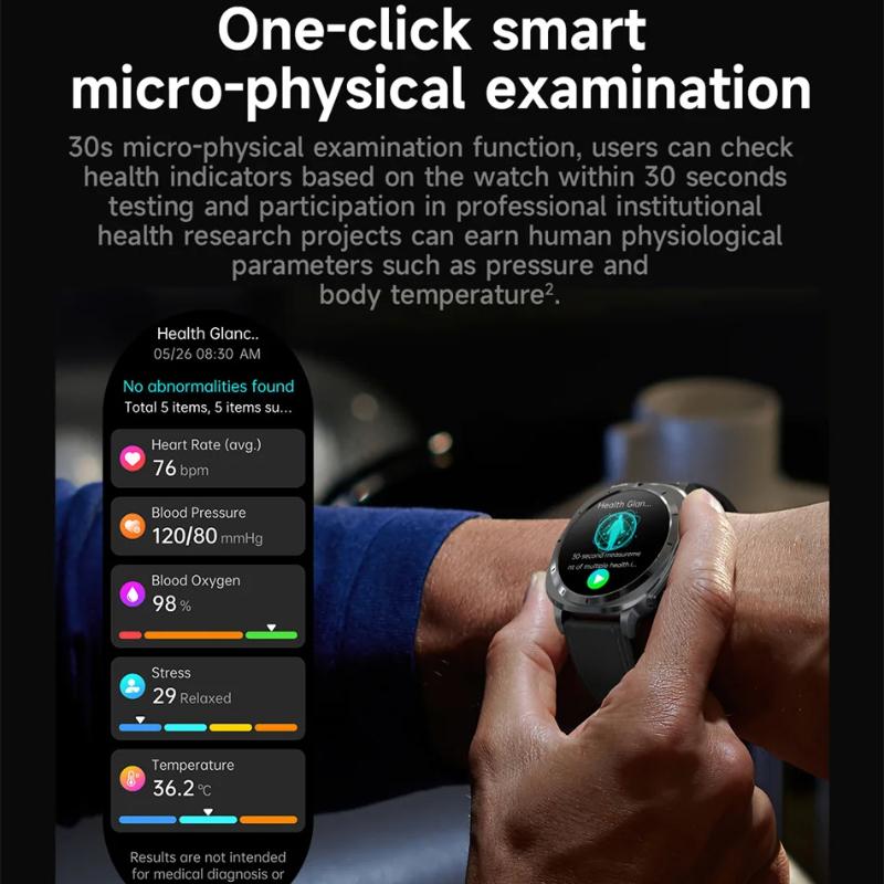 2025 Novo Relógio 7 Lipídios Sanguíneos Ácido Úrico Pressão Oxigênio no Sangue Análise Corporal Relógio Inteligente ECG+PPG Relógio Saúde Smartwatch para Homens