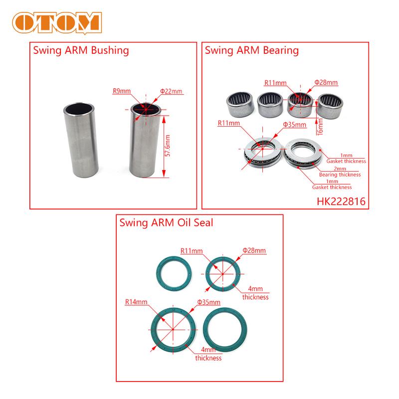 OTOM Motorcycle 2022 Swing Arm Maintenance Parts Thrust Needle Bearing Oil Seal Bushing For YAMAHA WR250F WR450F YZ250X/F YZ450F