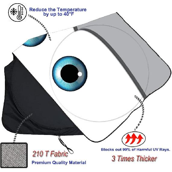 Gven Windshield Sun Shade, 2025 Car Sun Shade Windshield For Front Window Funny Automotive Interior Cover Sun Visor Protector Blocks UV Rays Foldable