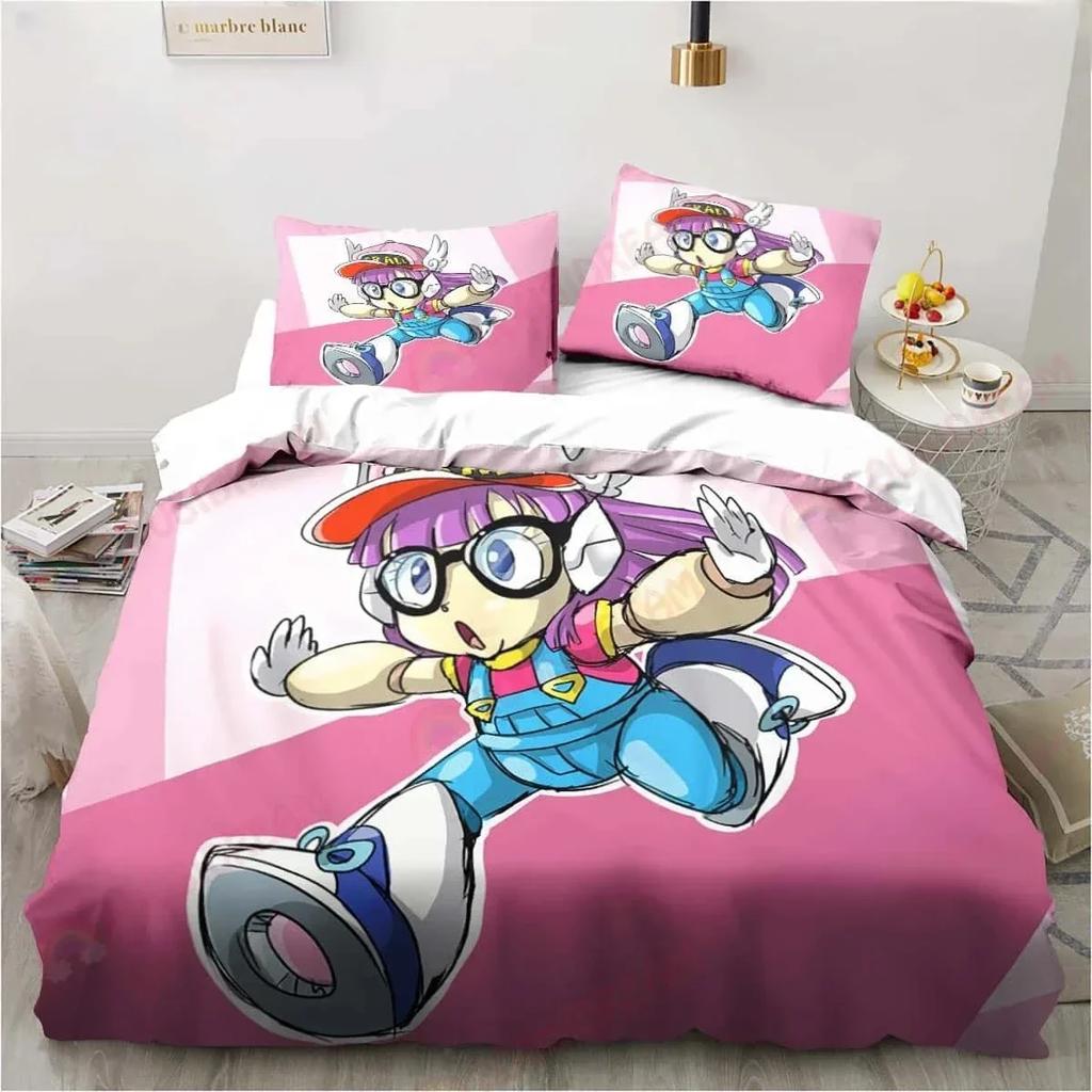 3D Carton DR S-Slump Arale Beding Set Shet King Twin Double Child Beding Set Mircofiber or Polyester Soft with Soft Fabric Duvet Cover Sets