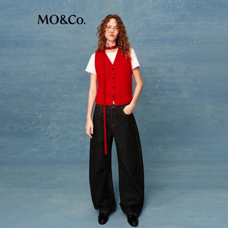 MO&Co. Women s Dyed Raw Denim Curved Jeans 27