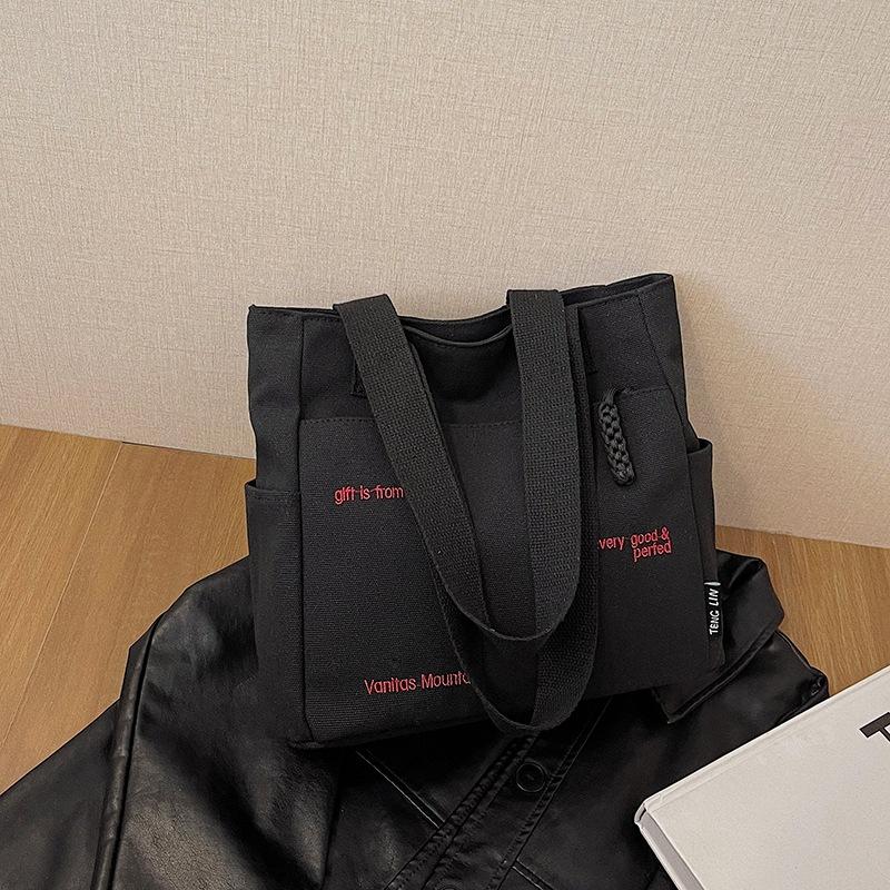 Borsa a Tote alla Moda di Grande Capacità per il Pendolarismo Borsa Casual in Tela Borsa a Spalla Singola